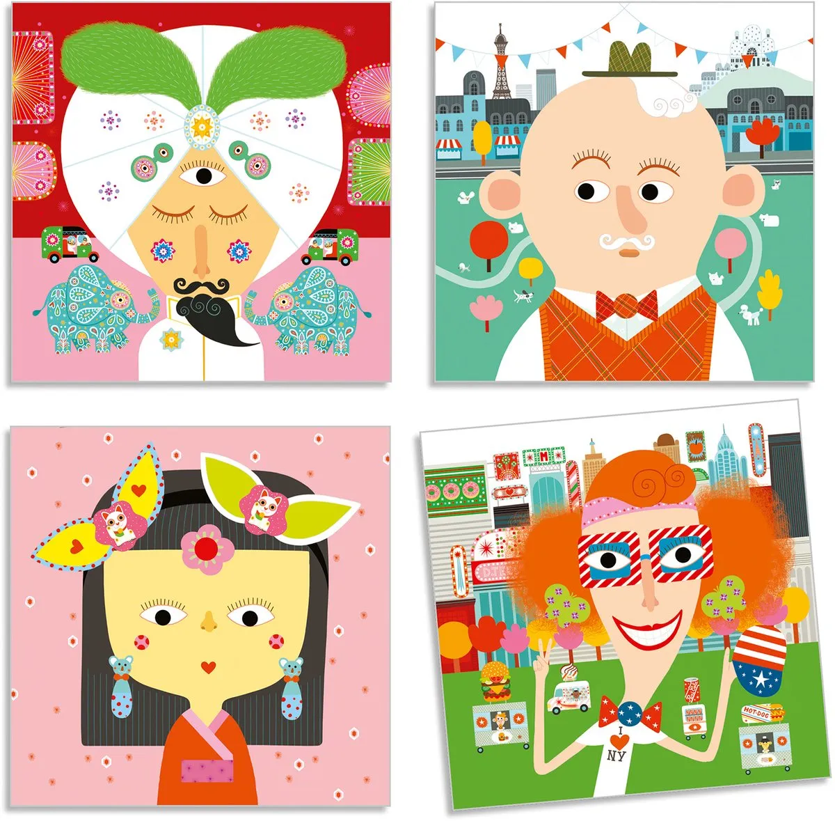 Djeco Creëer Met Stickers Gezichten - Multicolor - afbeelding 6 van 6