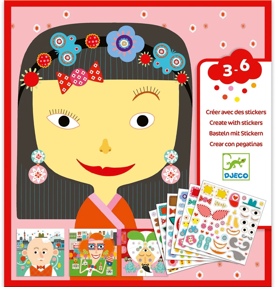 Djeco Creëer Met Stickers Gezichten