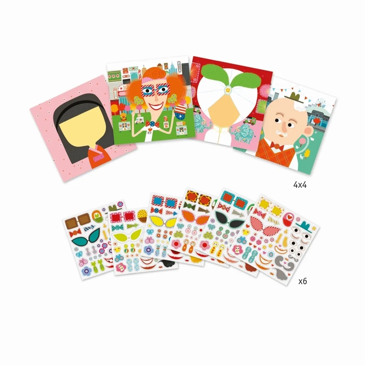 Djeco Creëer Met Stickers Gezichten - Multicolor - afbeelding 2 van 6