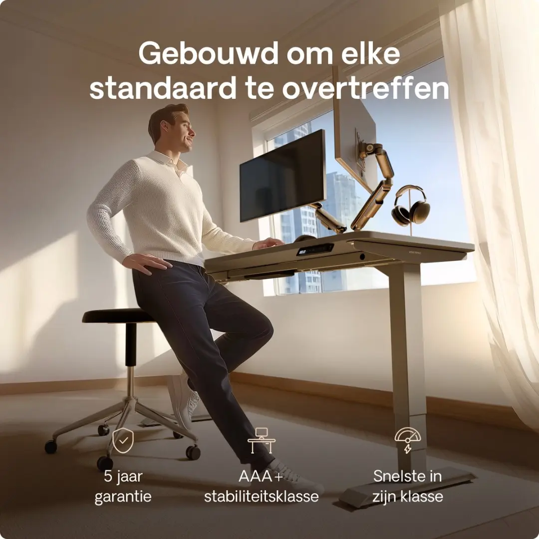 Desktronic HomePro Zit-sta Bureau 120x60cm - Grijs