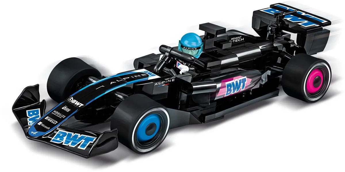 Cobi Alpine F1 Car 1684 - 276 Stukken - 1 Minifiguur - Roze/Blauw/Zwart