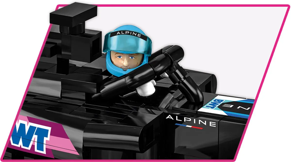 Cobi Alpine F1 Car 1684 - 276 Stukken - 1 Minifiguur - Roze/Blauw/Zwart