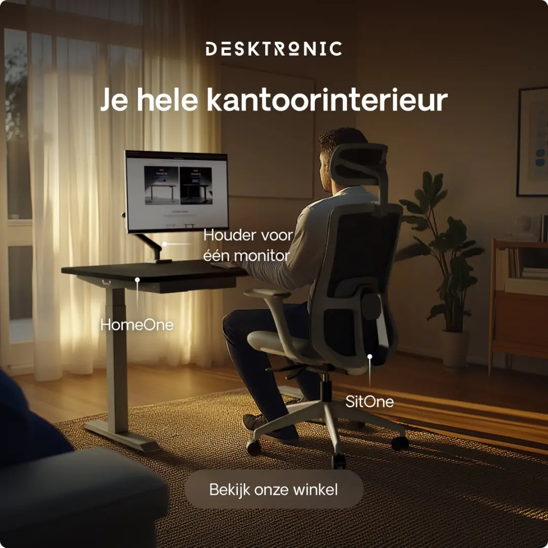 Desktronic HomeOne Zit-sta Bureau 140x70cm - Grijs/Zwart