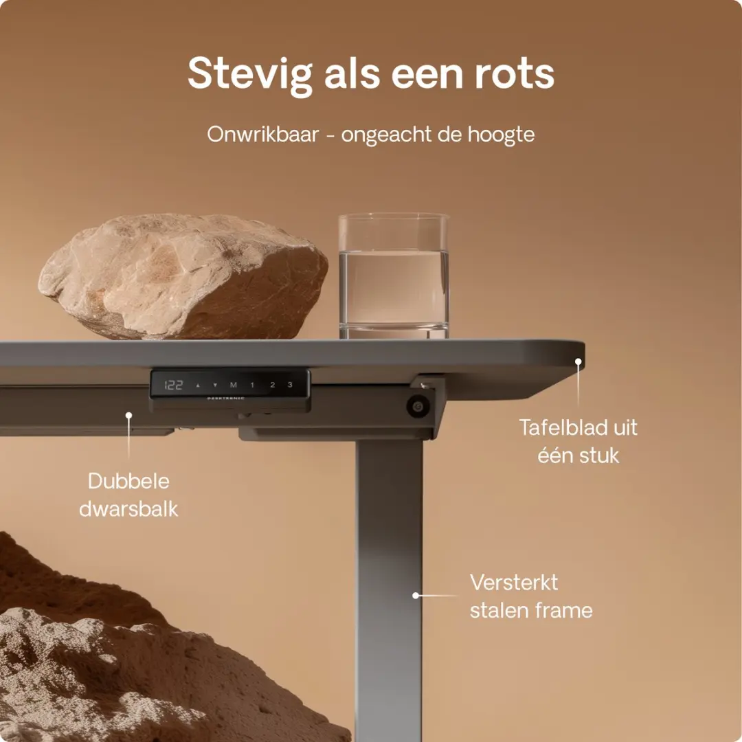 Desktronic HomeOne Zit-sta Bureau 140x70cm - Grijs