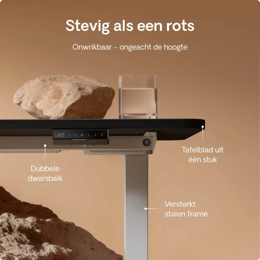 Desktronic HomeOne Zit-sta Bureau 120x60cm - Wit/Zwart