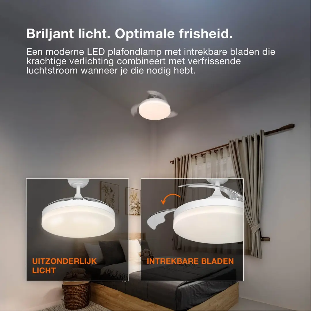 Osram Cierzo 1220mm LED Plafondventilator - Wit - 3000-6500K - Afstandsbediening