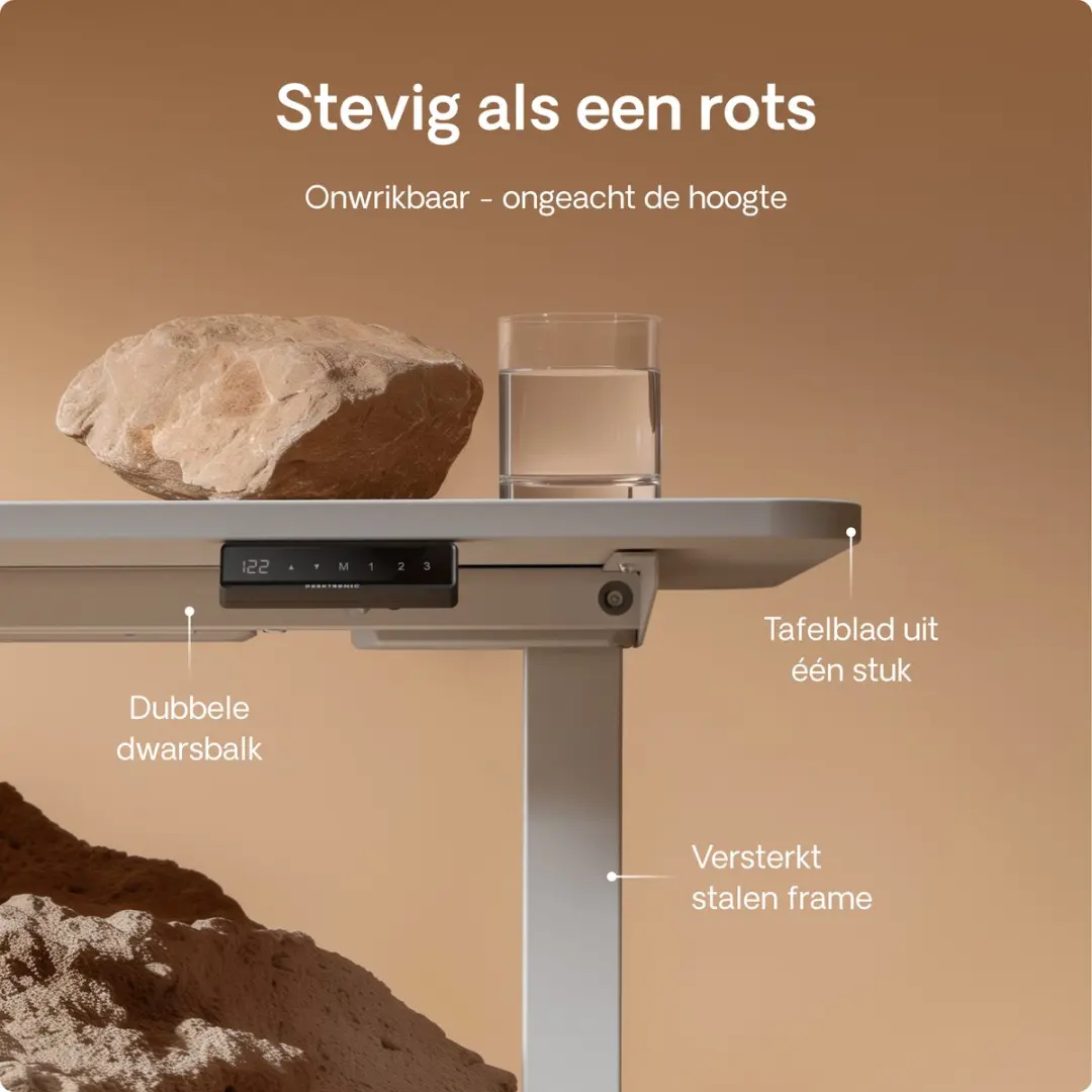 Desktronic HomeOne Zit-sta Bureau 120x60cm - Wit - 72-119cm