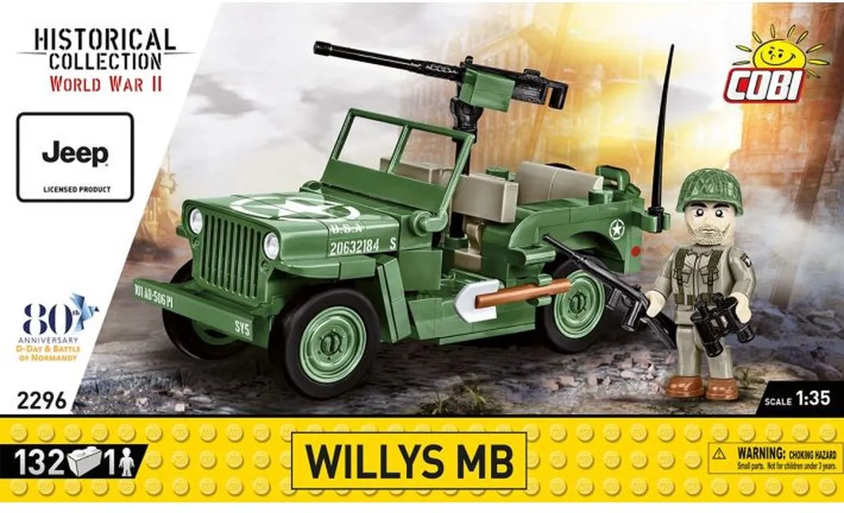 Cobi Willys MB & M2 Geweer COBI-2296 - 132 Onderdelen