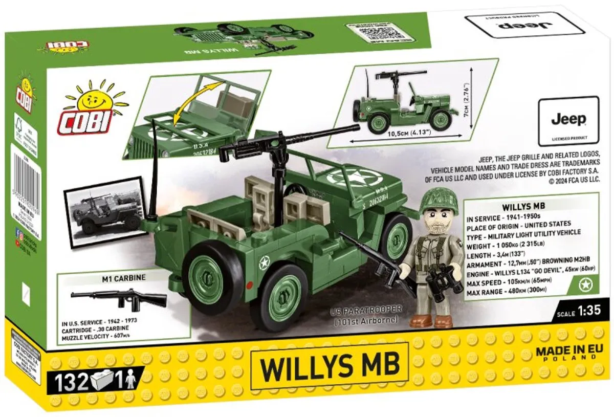 Cobi Willys MB & M2 Geweer COBI-2296 - 132 Onderdelen