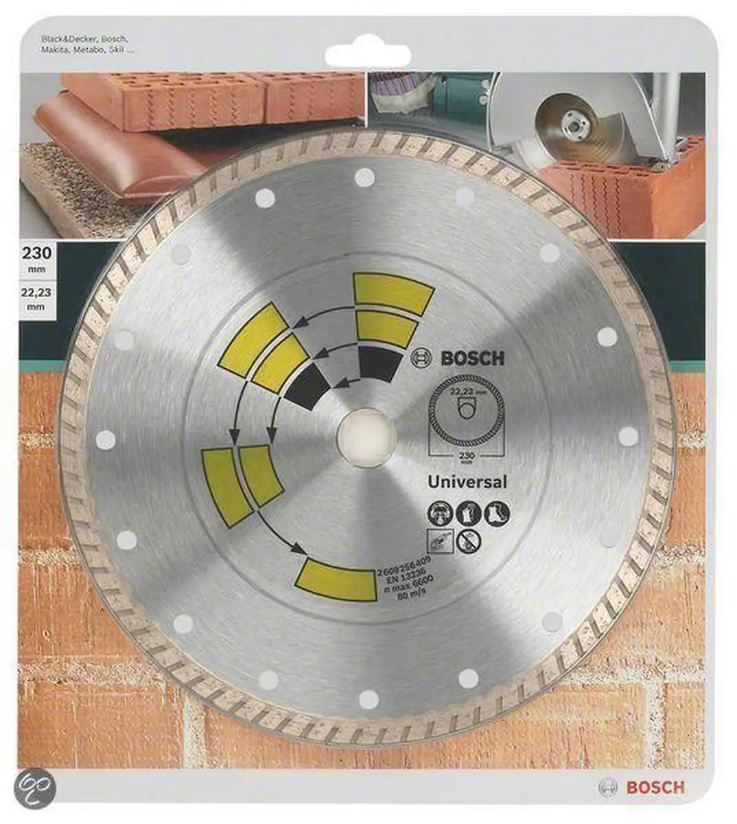 Bosch Diamantdoorslijpschijf Universal Turbo 230x22x2,6x8mm