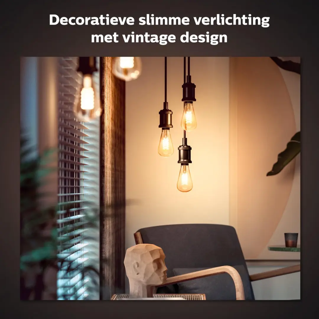 Philips Hue Filament G93 E27 7W - Warm wit - Amber