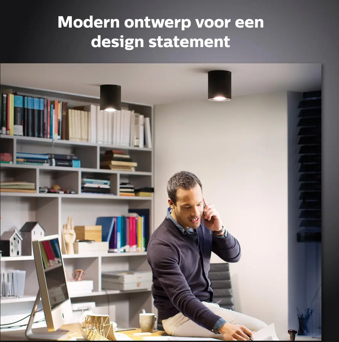 Philips Hue Pillar Opbouwspot - 1-spot - Zwart