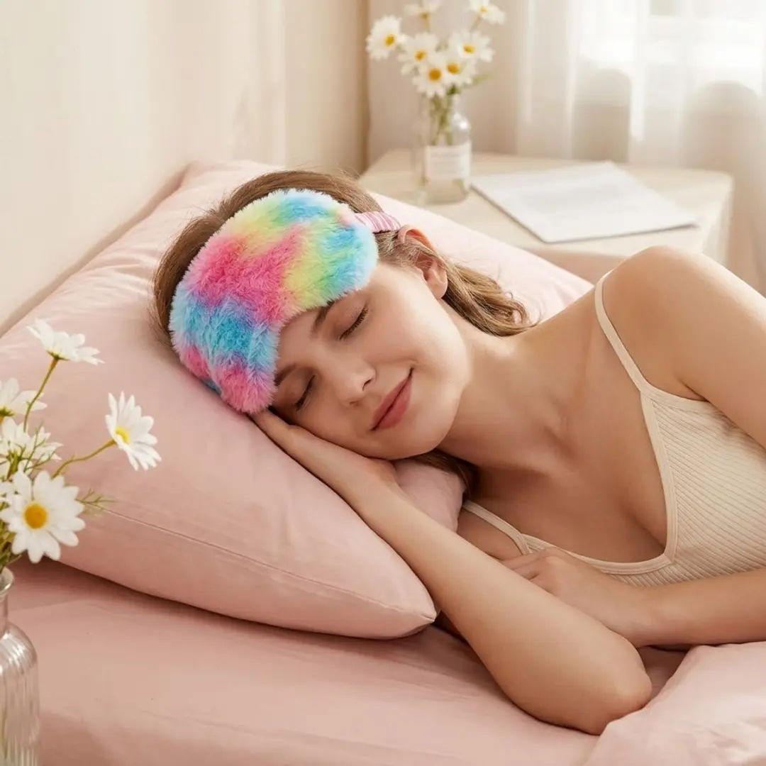 NuveX Regenboog Tie Dye Slaapmasker - 4-delig