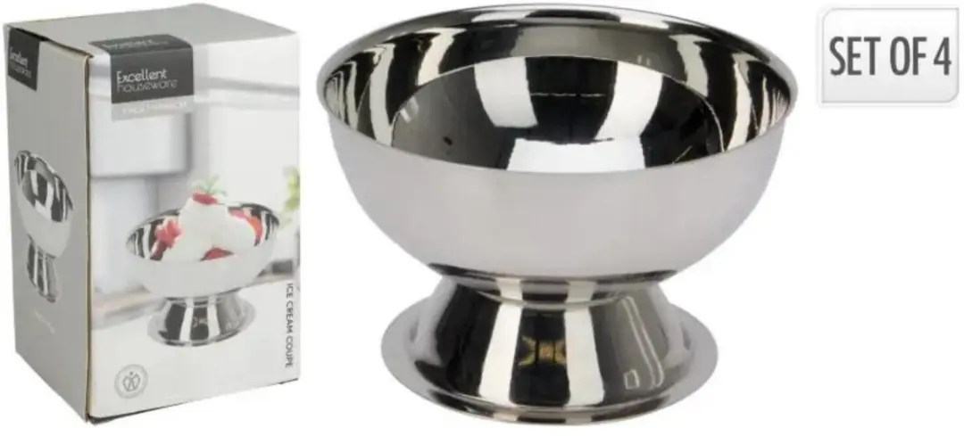 Excellent Houseware IJscoupes RVS 200ml - 4 Stuks