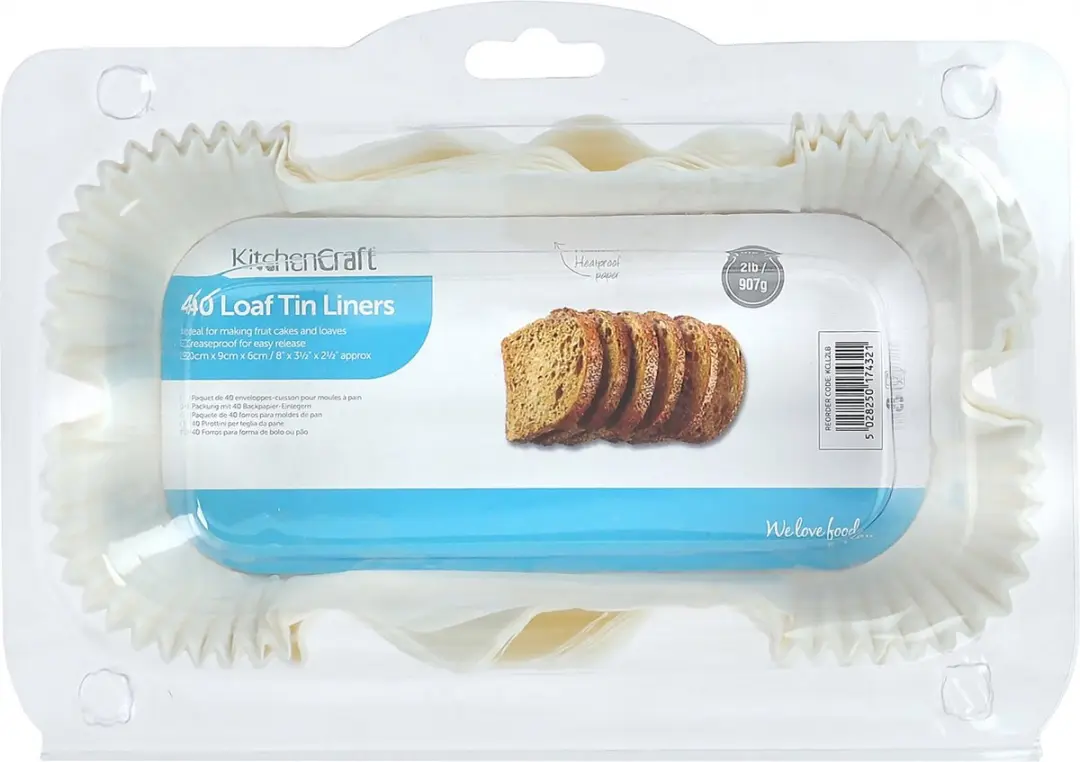 KitchenCraft Non-Stick Papieren Bakvormen 40 Stuks - 0.45L