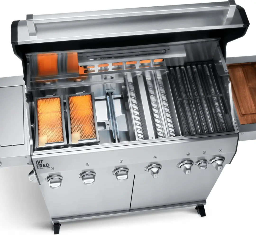Burnhard Fat FRED 6-Brenner Gasgrill Series 3 - 90,5cm - Zwart