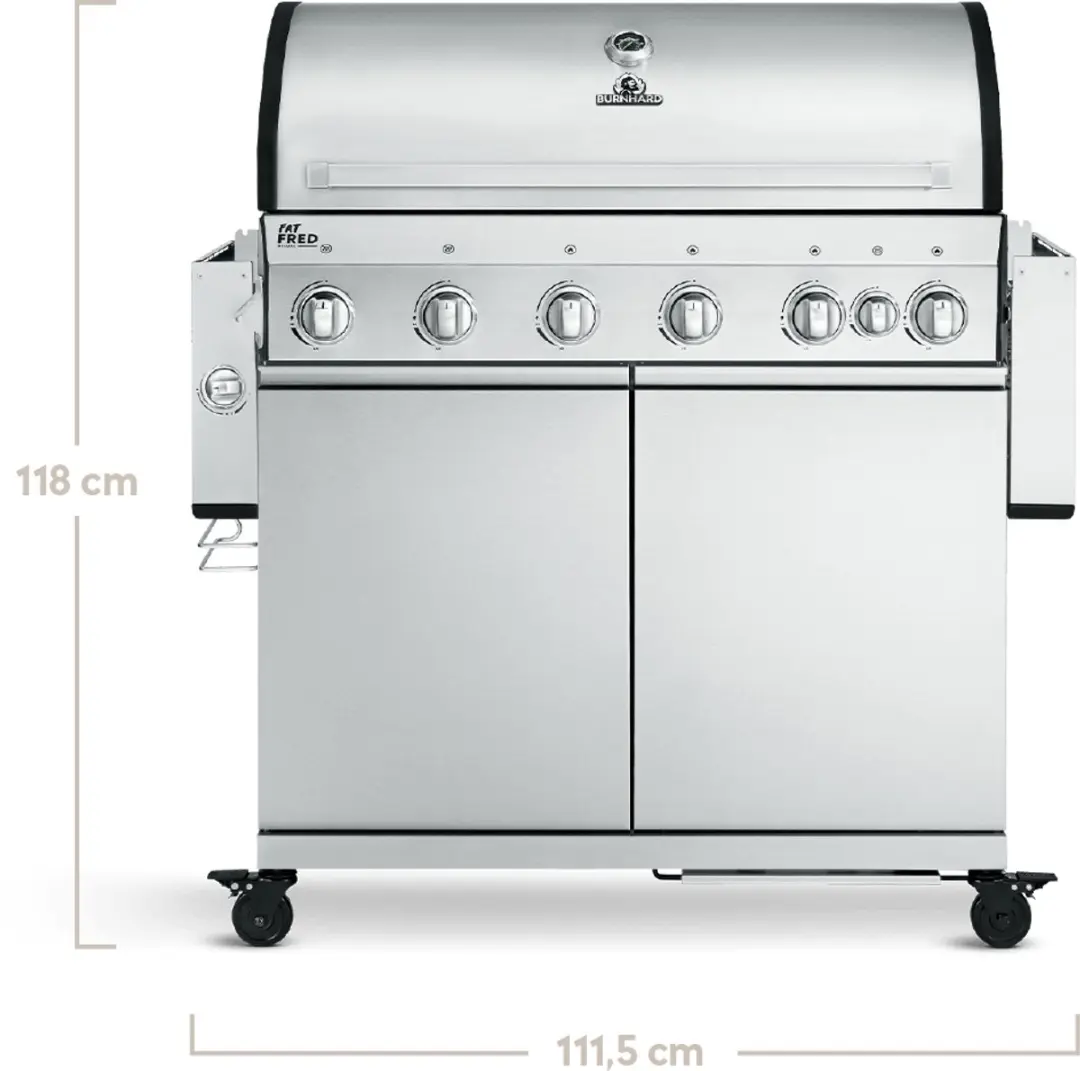 Burnhard Fat FRED 6-Brenner Gasgrill Series 3 - 90,5cm - Zwart