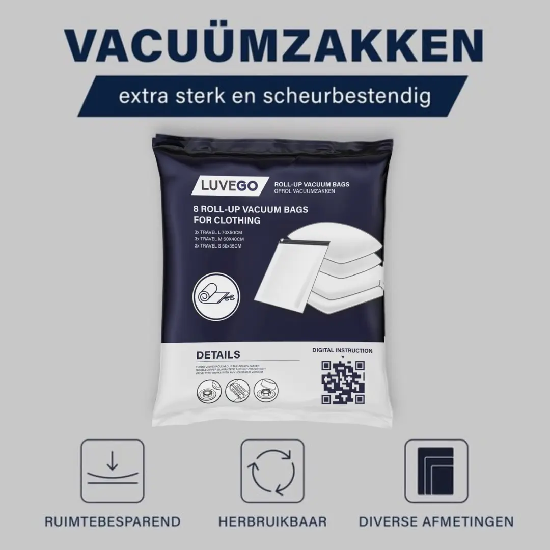 Luvego Vacuüm Handrolzakken Reis 8 Stuks