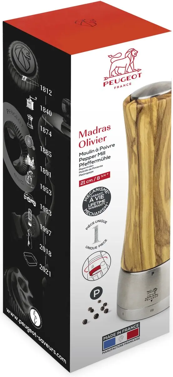 Peugeot Madras Pepermolen 16cm - Olijfhout - afbeelding 6 van 6