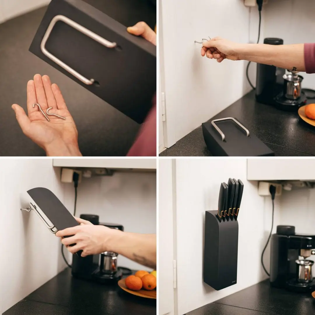 Fiskars Edge Messenset 5-delig - Messenblok Zwart/Oranje