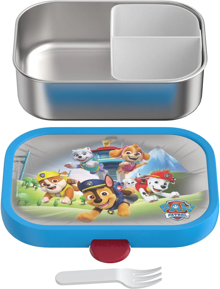 Mepal Campus RVS Lunchbox 750ml - 3 Vakken - Paw Patrol Pups