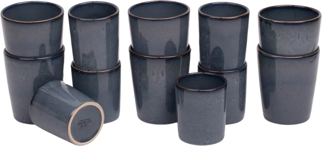 Kade 171 Amadora Koffiekopjes - 12 Stuks (6x150ml + 6x250ml) - Blauw Aqua