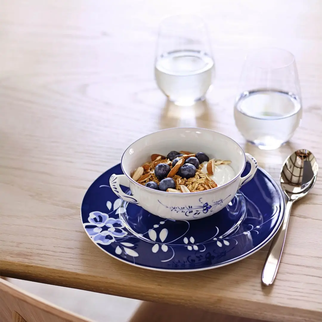 Villeroy & Boch Vieux Luxembourg Soepset 18.7cm 260ml - wit-blauw