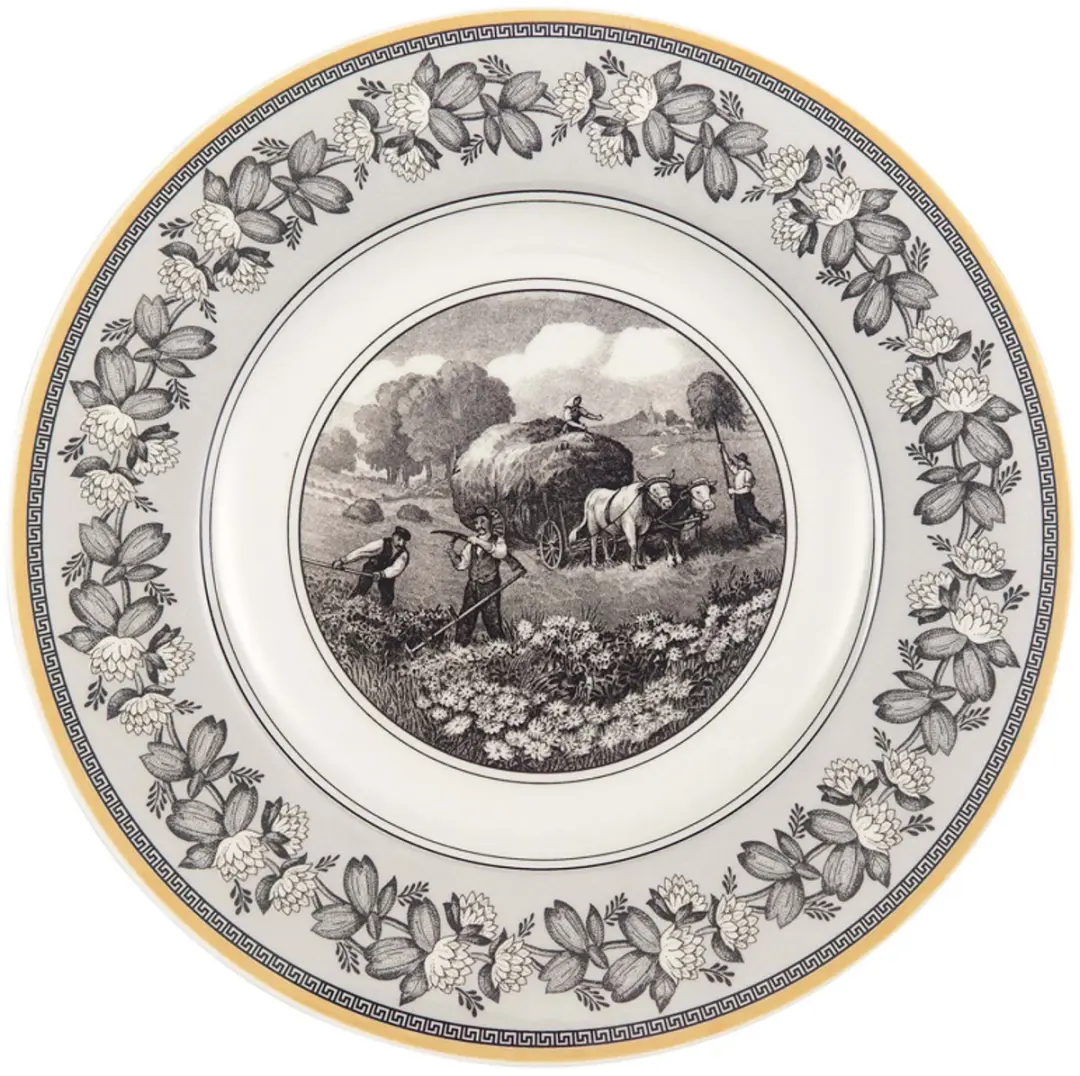 Villeroy & Boch Audun Ferme Speiseteller Ø27,1cm - 6 Stuks - Wit/Grijs/Geel