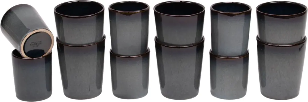 Kade 171 Koffiekopjes Porto - 12 Stuks (6x150ml + 6x250ml) - Blauw/Groen