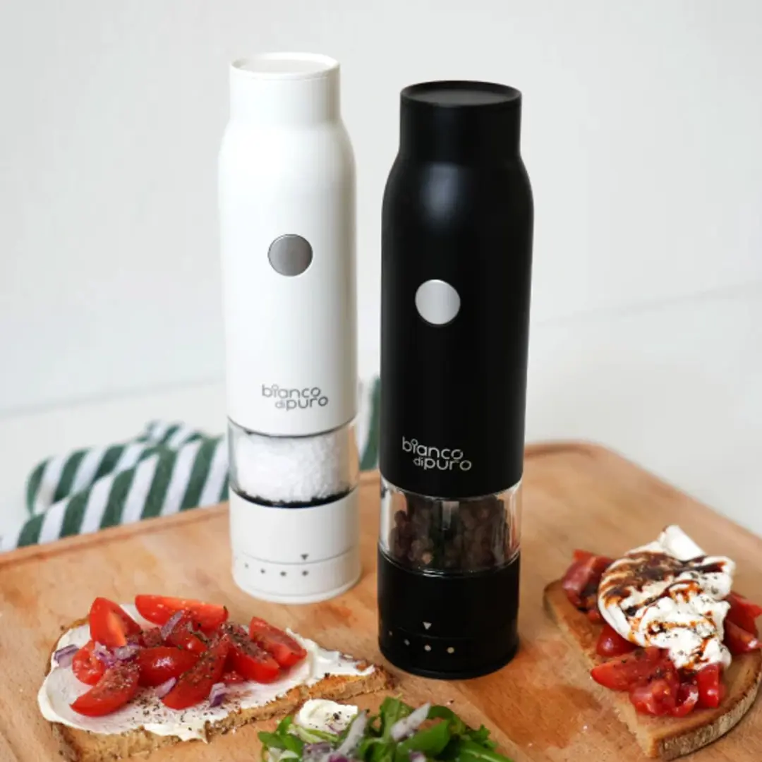Bianco di Puro GOURMILL KM021 Peper- & Zoutmolen - 2 Stuks - Zwart/Wit