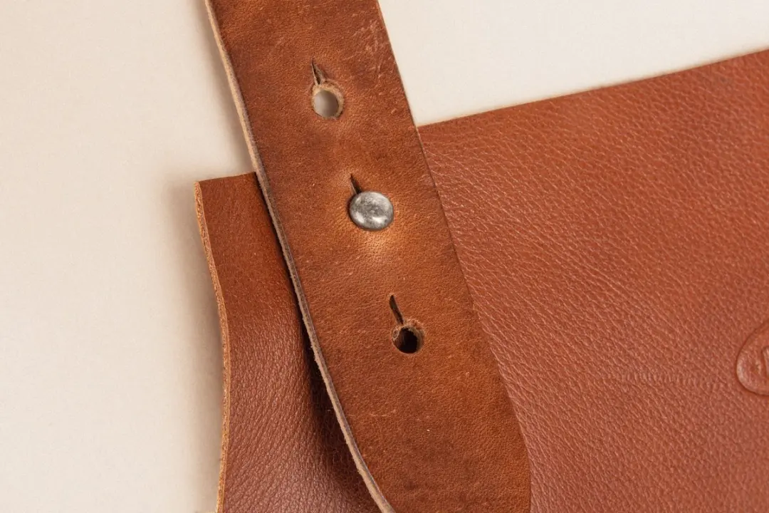 Boretti Antonio Heren Schort - Cognac Leder - Maat S/M