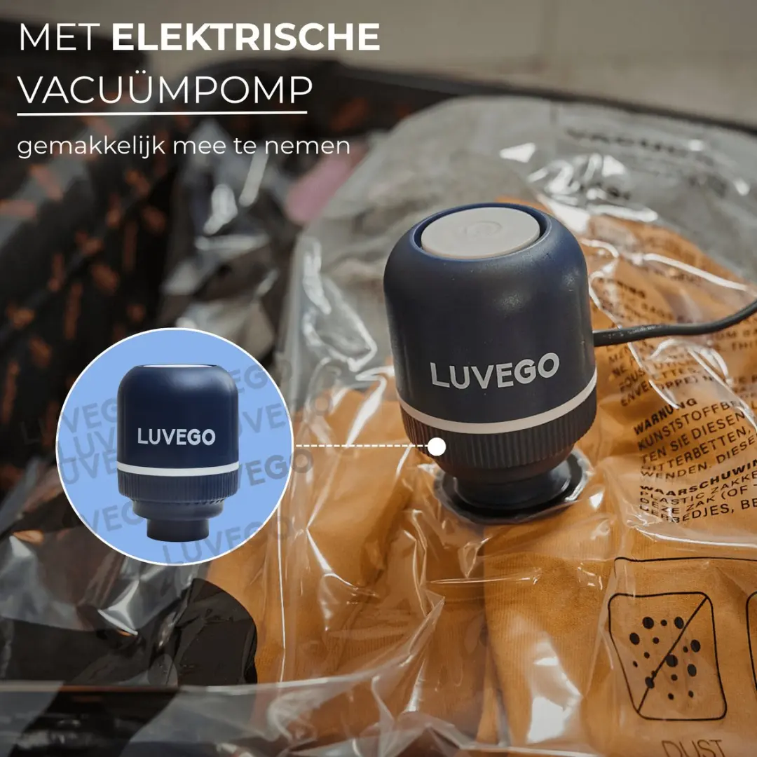 Luvego Vacuumzakken Kleding & Dekbedden 23 Stuks - 5 Maten - Incl. Elektrische Pomp