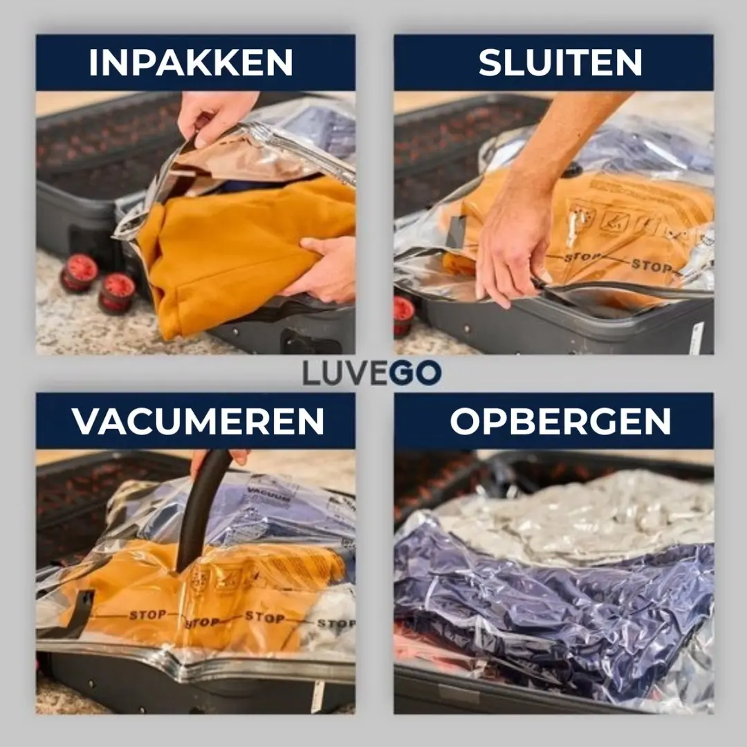 Luvego Vacuumzakken 14 Stuks - 5 Maten - Incl. Handpomp