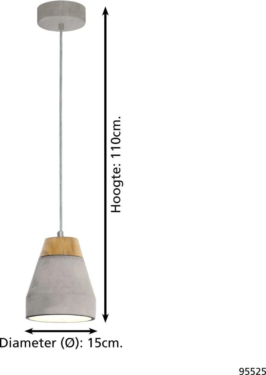 Eglo Tarega Hanglamp - 3 Lichts - Bruin/Grijs