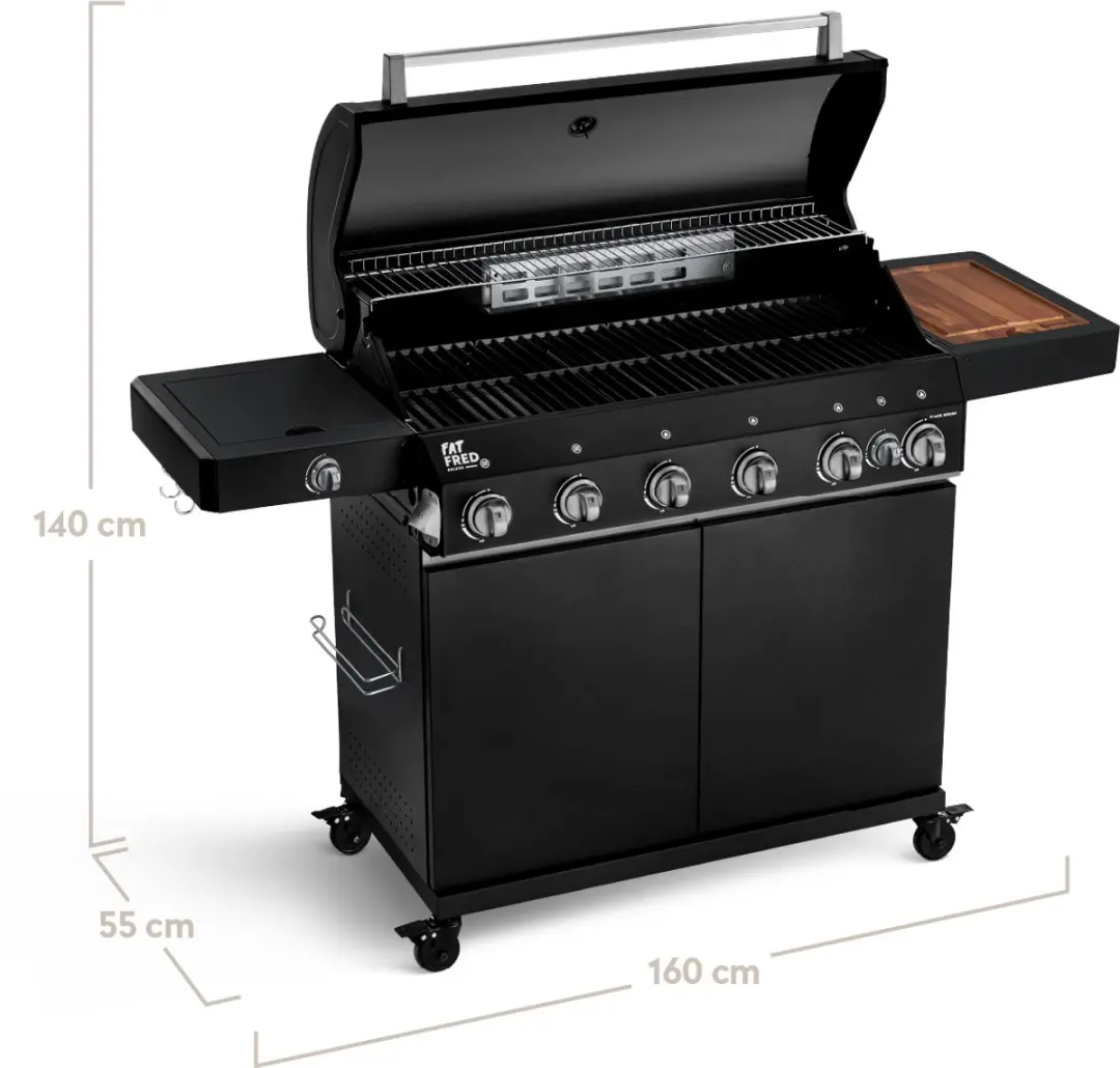 Burnhard Fat FRED 6-Brenner Gasgrill Series 3 - Zilver