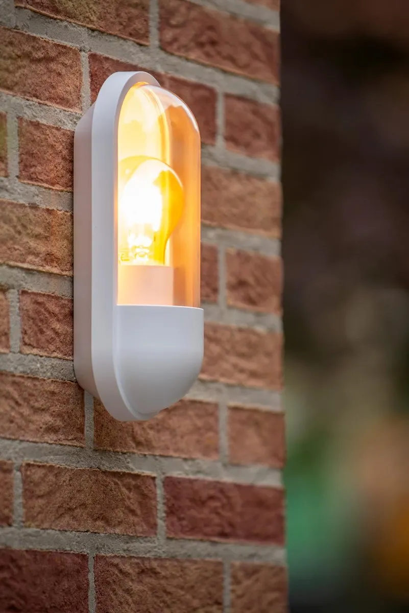 Lucide Capsule Wandlamp E27 IP54 - Wit