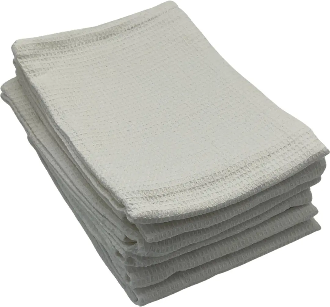 Kade 171 Luxe Gewafelde Theedoeken Wit - 6 Stuks 45x65cm