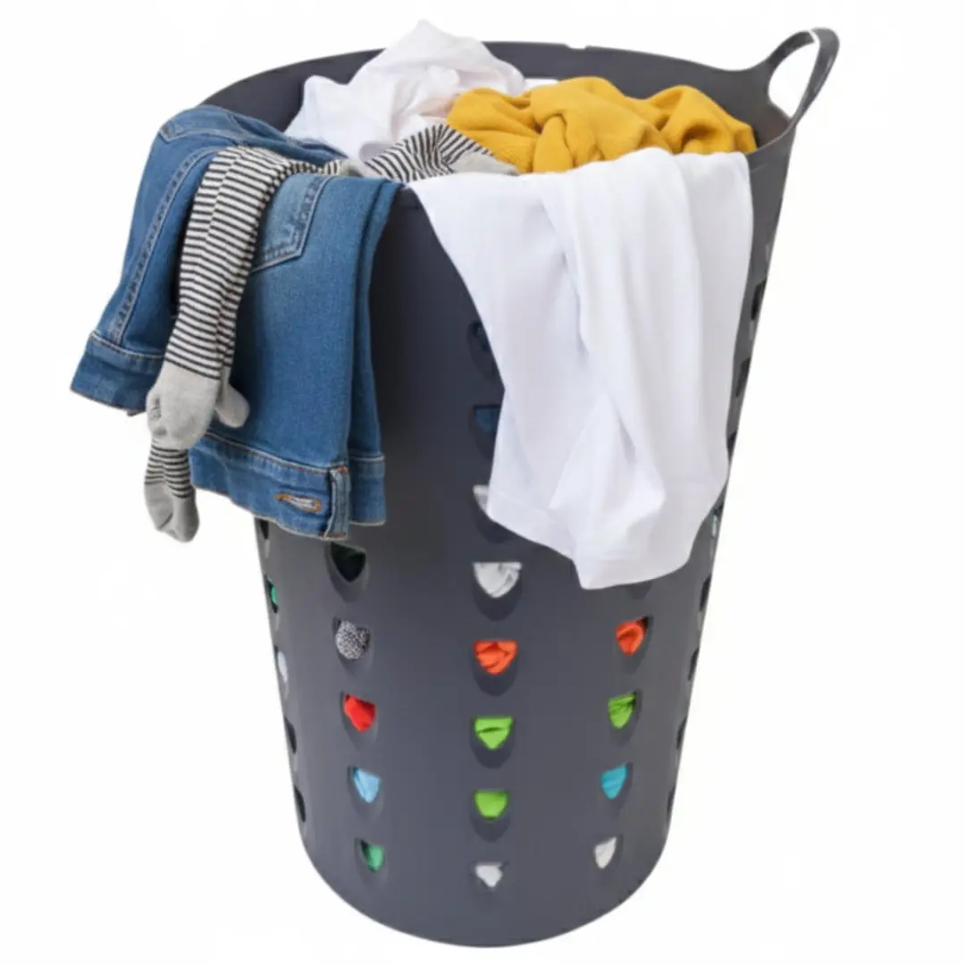 Excellent Houseware Flexibele Wasmand 2x - 60L - Antraciet