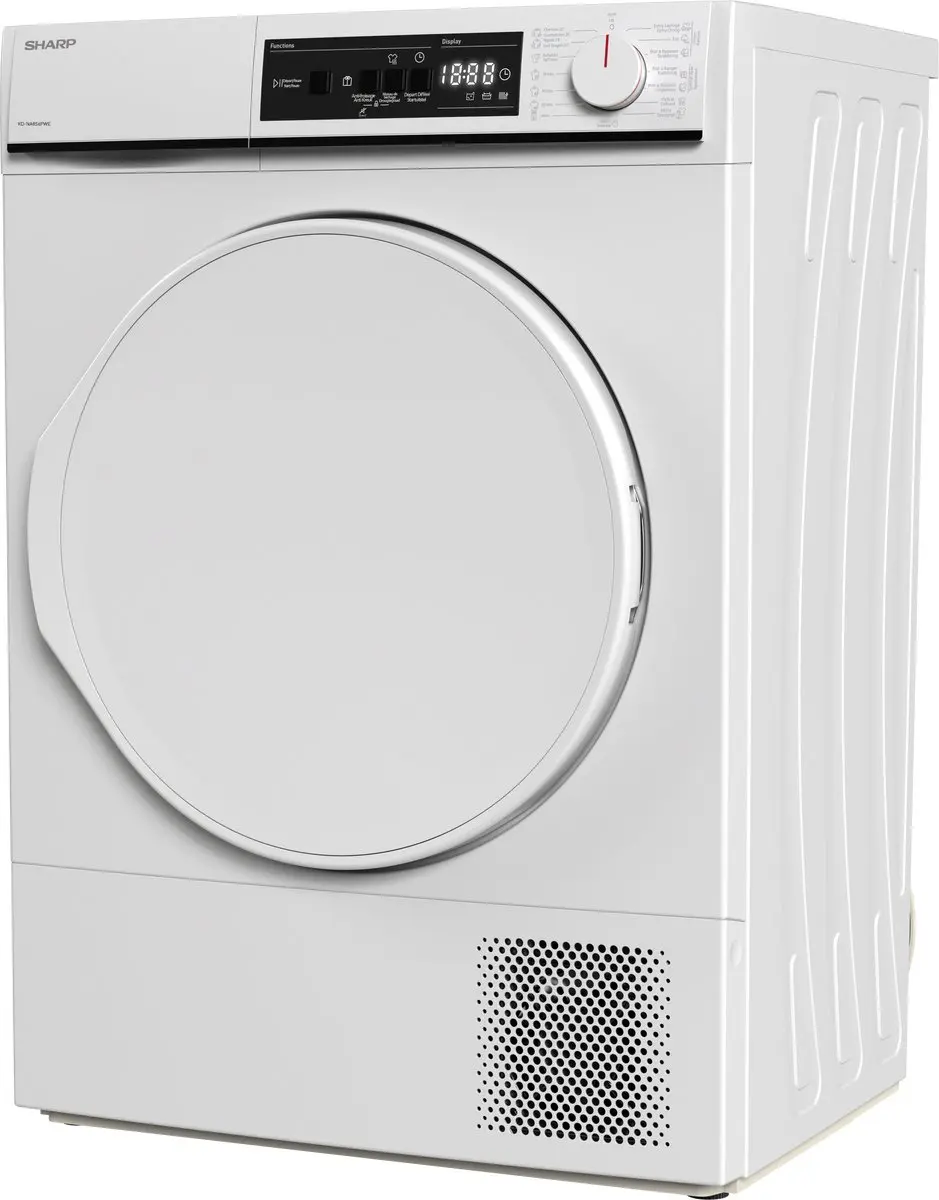 Sharp KDNA8S6PWEBE Warmtepomp Droger 8kg - Wit