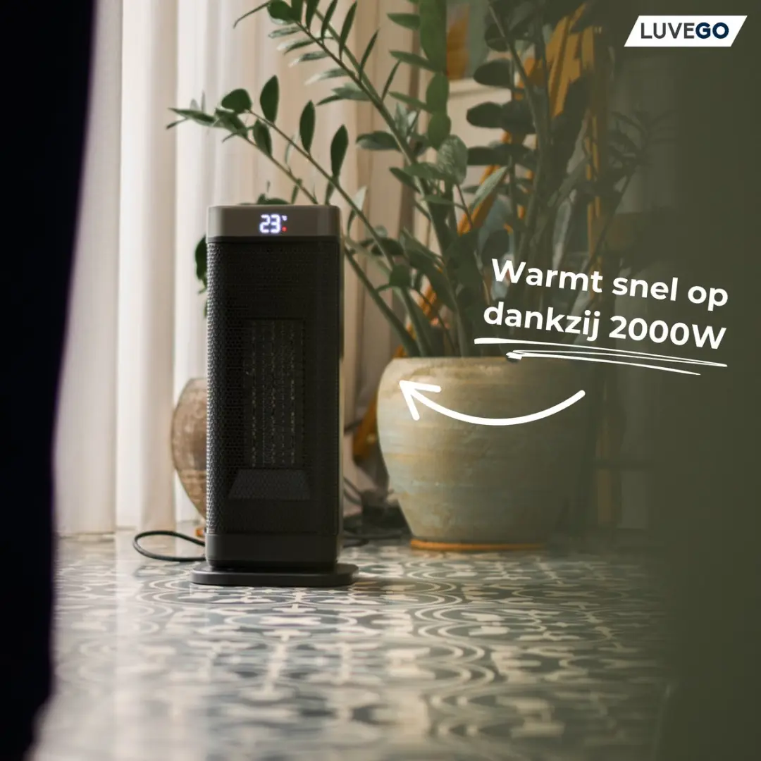 Luvevo LGS14 Keramische Ventilatorkachel 2000W - Zwart
