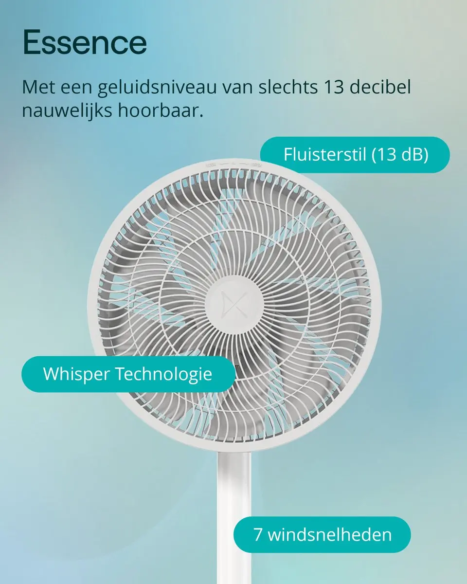Duux Whisper Essence DXCF60 Statiefventilator - 19W - 7 Snelheden - Wit