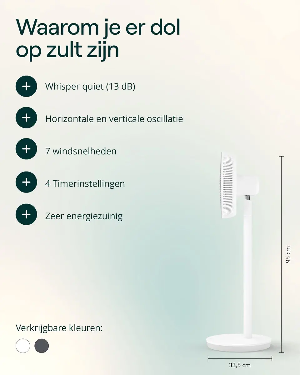 Duux Whisper Essence DXCF60 Statiefventilator - 19W - 7 Snelheden - Wit