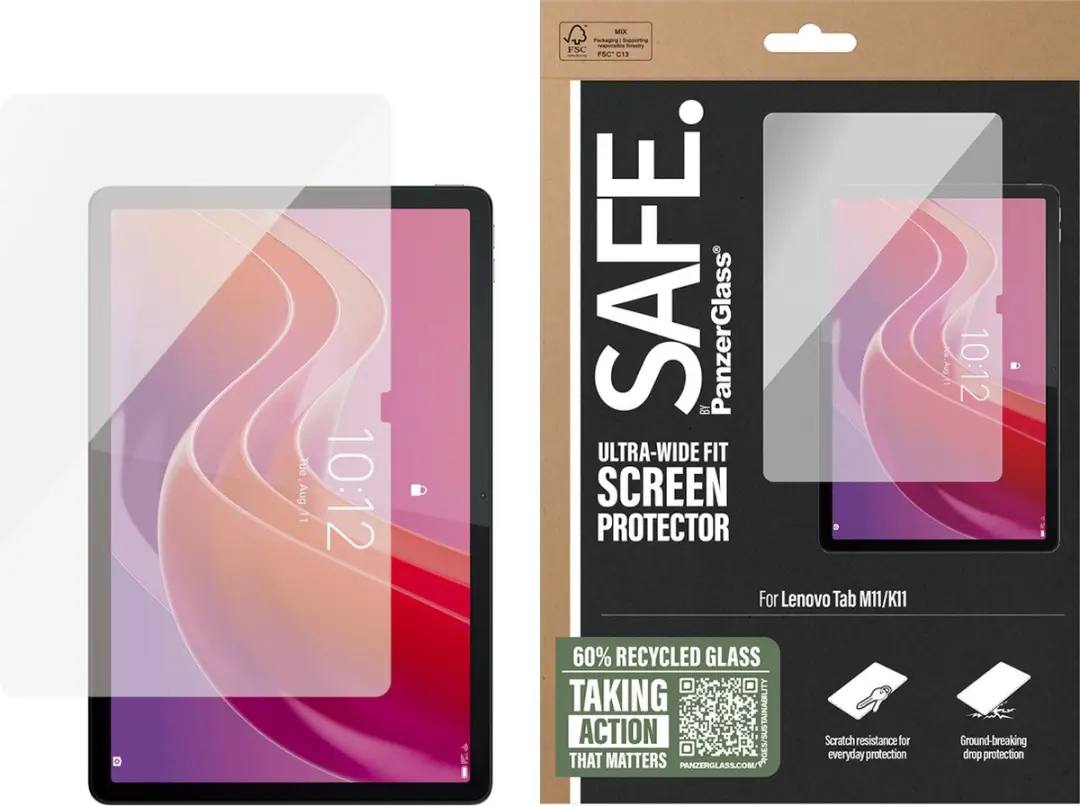 PanzerGlass SAFE. Lenovo Tab P11 Schermbeschermer - Ultra-Wide Fit - Doorzichtig