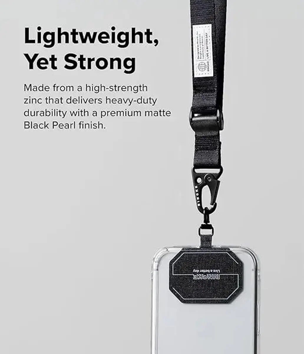 Ringke Koord Hand Strap - Universele Lanyard Zwart