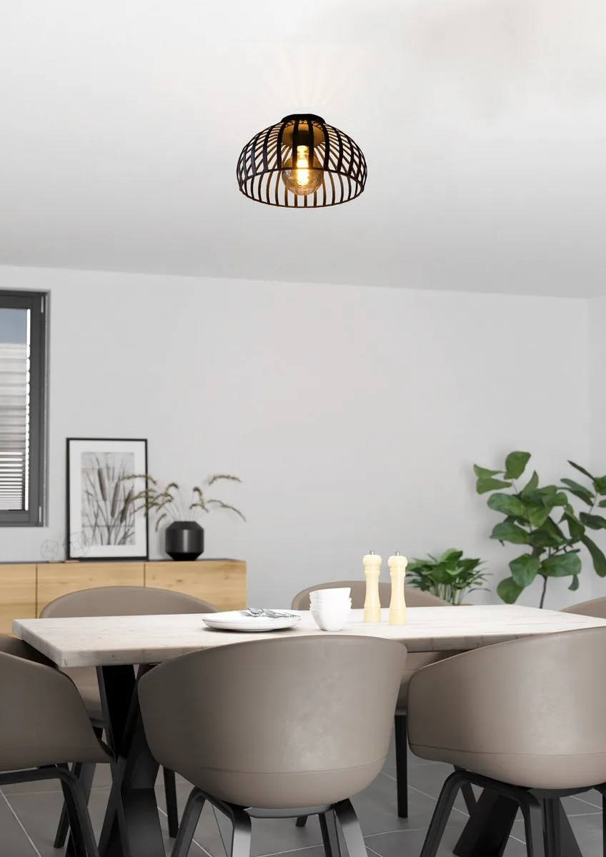Eglo Mogano 3 Plafondlamp E27 - Ø28cm - Zwart - afbeelding 6 van 6