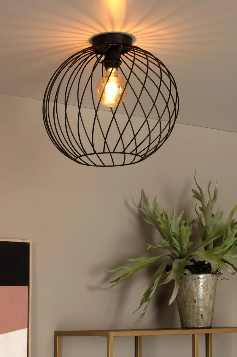 Lucide Danza Plafondlamp Ø40cm - 1xE27 - Zwart