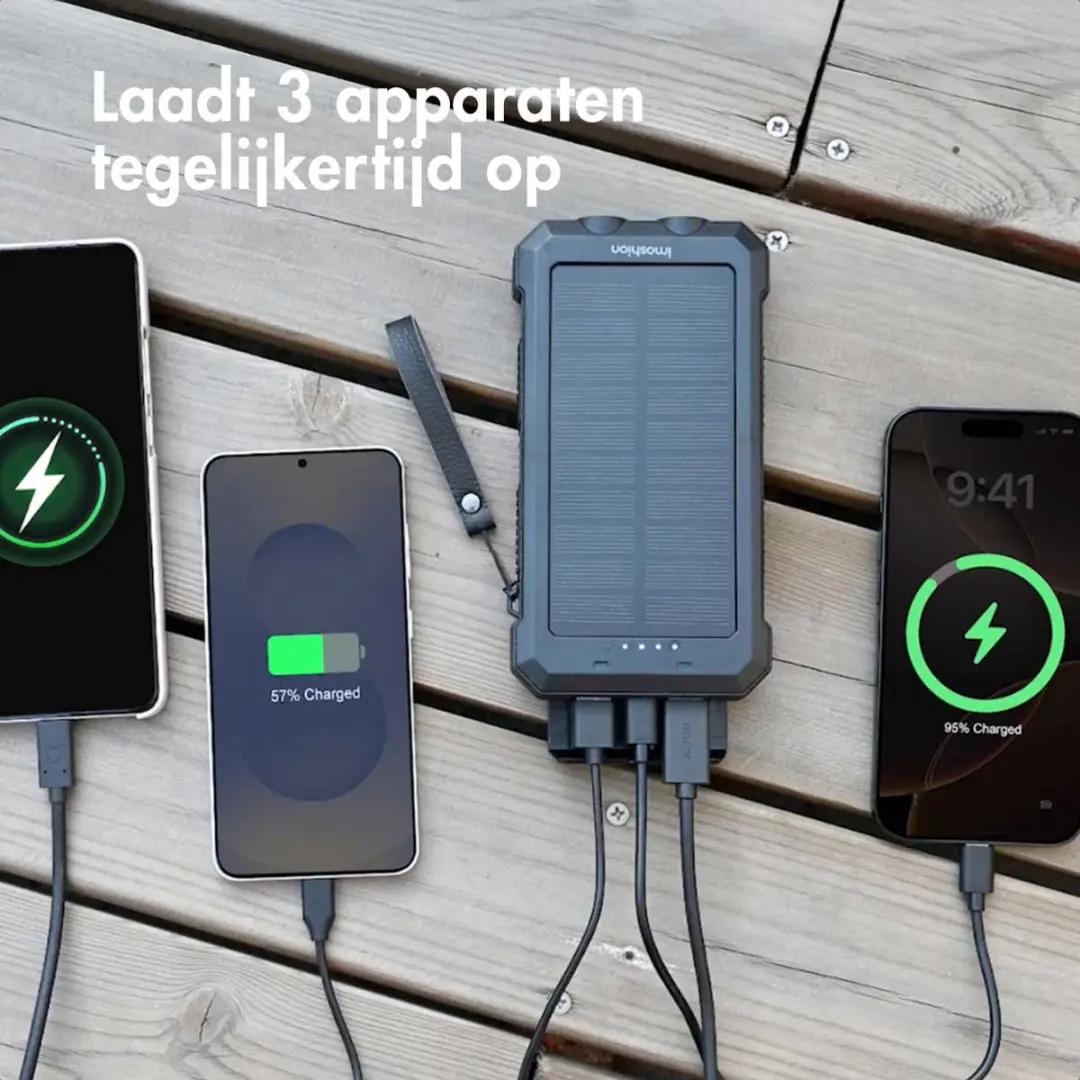Imoshion SH00084422 Solar Powerbank 20.000mAh - Zwart