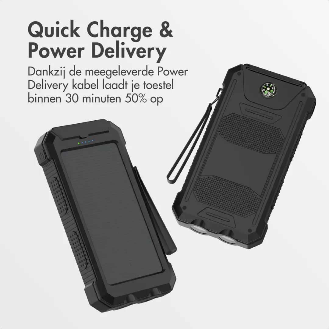 Imoshion SH00084422 Solar Powerbank 20.000mAh - Zwart