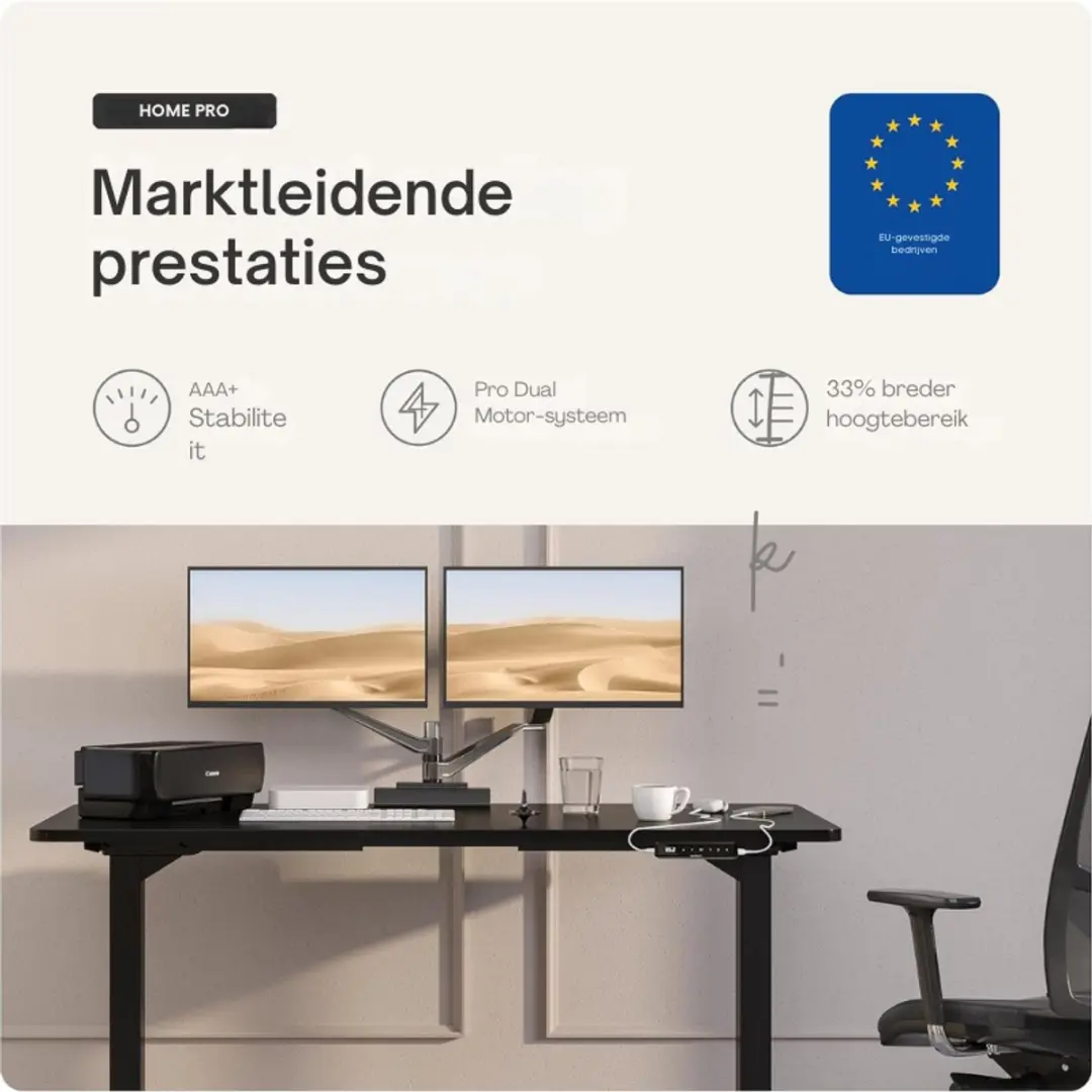 Desktronic Elektrisch Bureauframe 46466 - Zwart