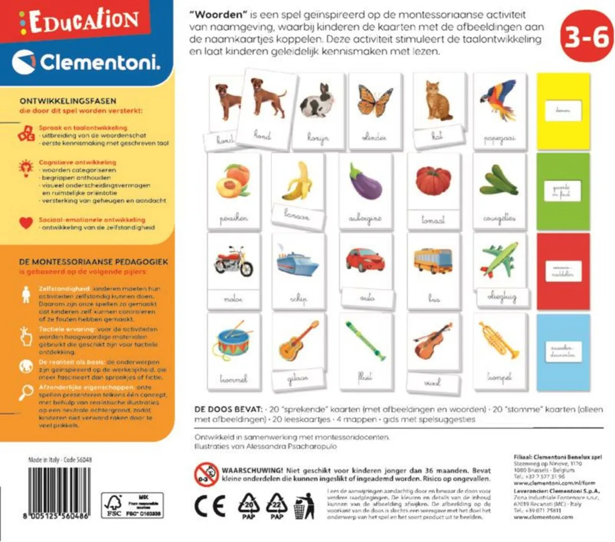 Clementoni Montessori First Words 56048 - Multicolor